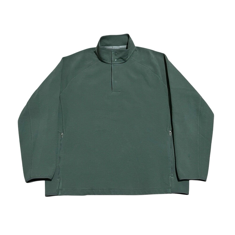 Lululemon Textured Spacer Anorak Jacket Men’s XL Green Snap Mock Neck Pullover
